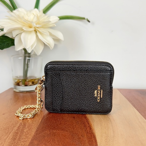 NWT Coach Leather Zip Card Case - Picture 1 of 5